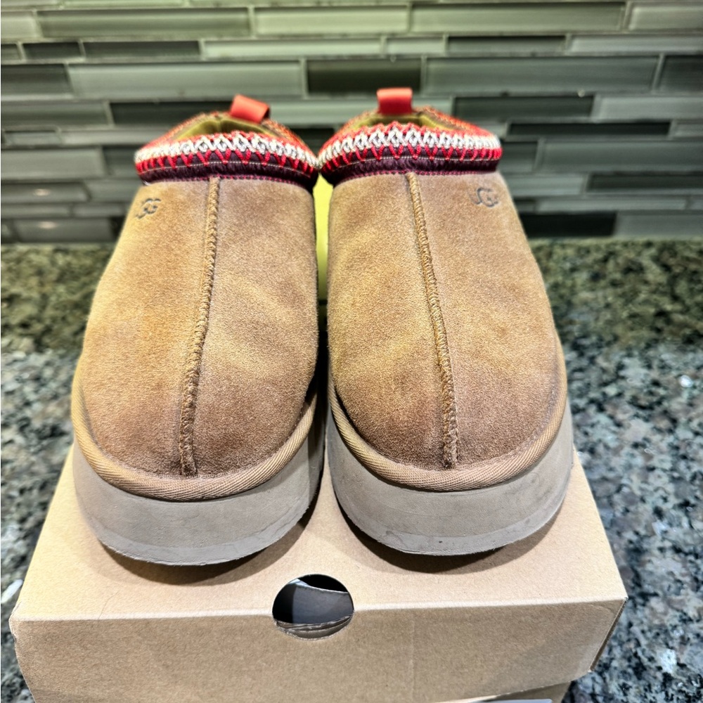 UGG Brown and Red Mules with Suede Finish